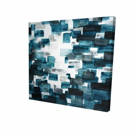 FONDO 32 x 32 in. Turquoise & Grey Shapes-Print on Canvas FO2793236